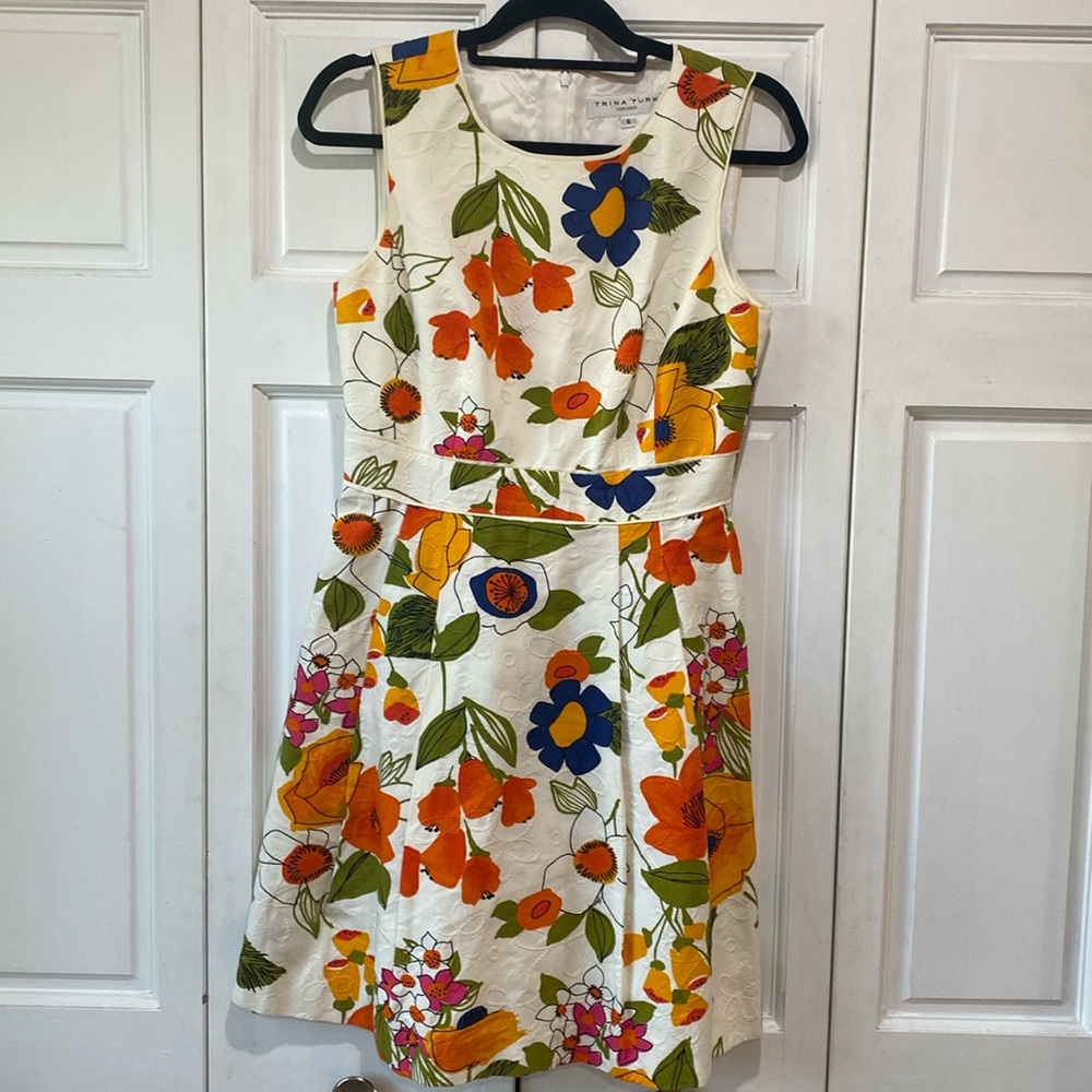 Trina Trunk fit and flare sleeves dress 👗 size 6